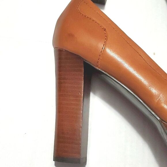 Marc Fisher Keeps Cognac Almond Oxford Classic Platform Heels - Picture 8 of 15